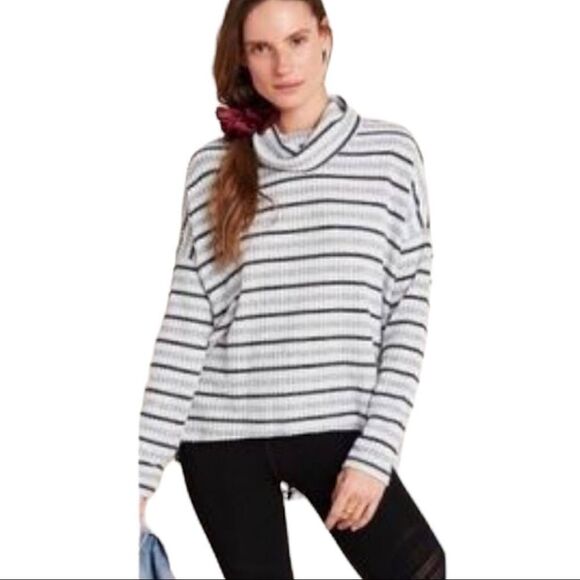 Anthropologie Striped Cowl Neck Top XS Cozycore Countryside Preppy Cabincore - Picture 13 of 13